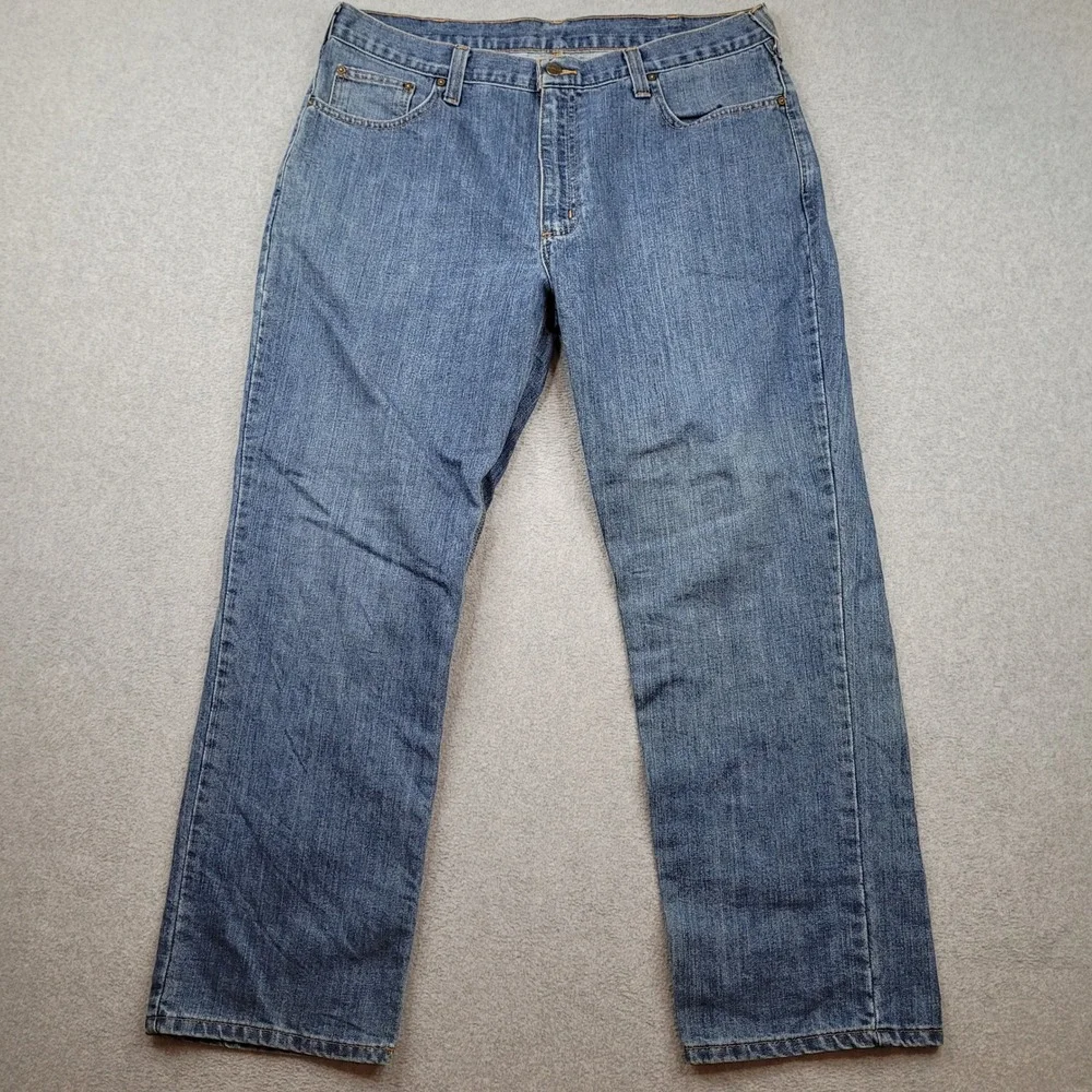 Carhartt Relaxed Fit Jeans Mens 38x30 Blue Denim Work Pants 101483-980